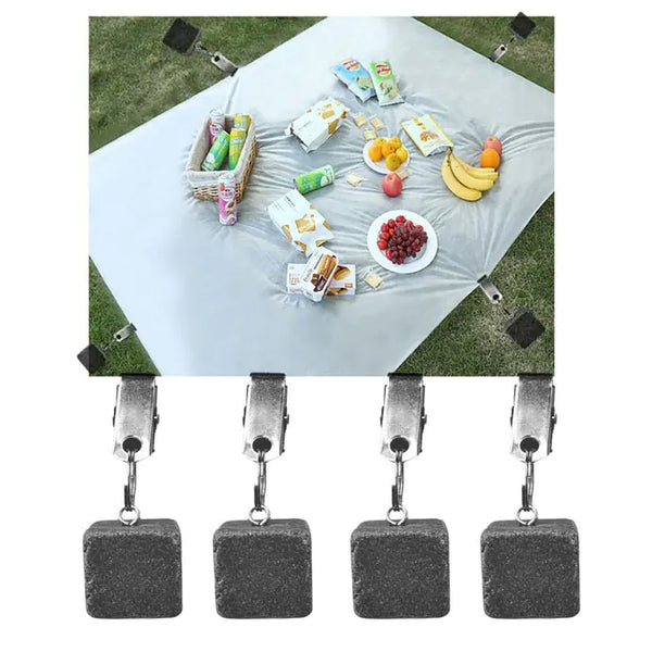 Handcrafted Outdoor Table Securers for Picnics and Camping