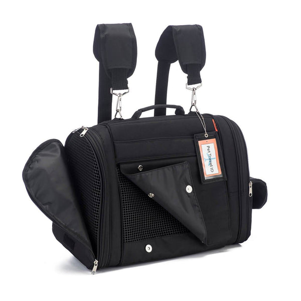 Hideaway Pet Carrier Backpack, Convertible Travel Bag for Small Cats and Dogs