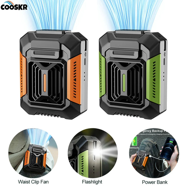 Waist Clip Fan Portable Mini Hanging Neck Fan USB Rechargeable Fan