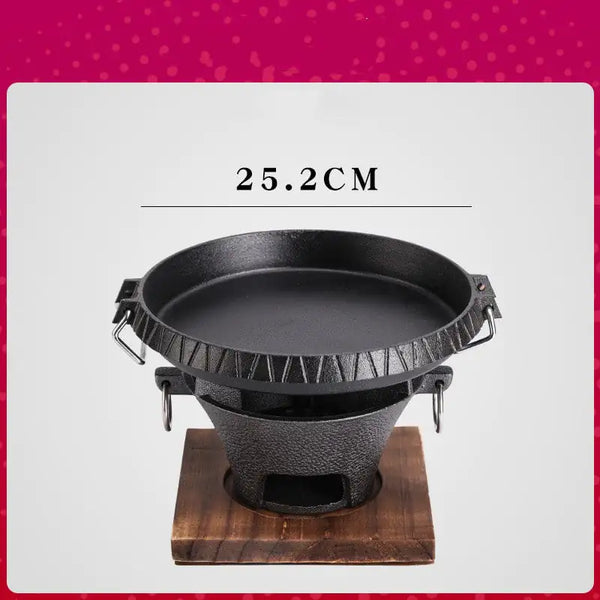 Elegant Outdoor Charcoal Tea Grill with Non-Stick Plate